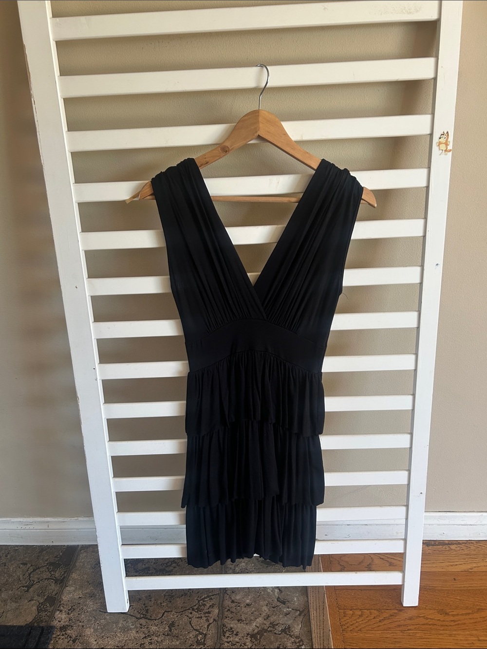 Soprano Women's Black Tiered One-Piece Mini Dress Medium